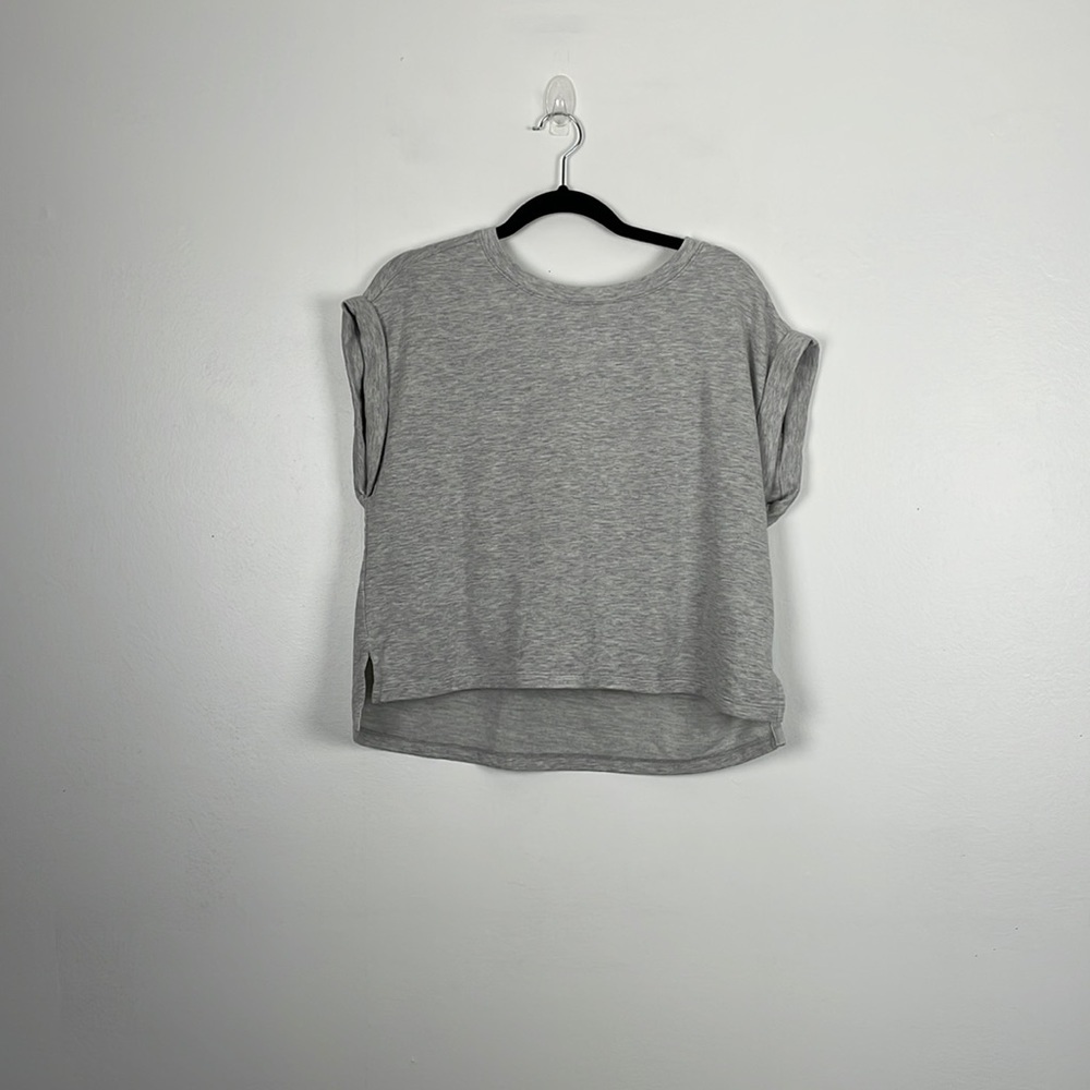 Lou & Grey gray  short sleeve drawstring waist 4 pocket short set Size X-Small